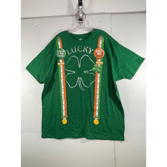 Celebrate St. Patrick's Day T Shirt Adult 2XL Green Lucky Kiss Me - Picture 8 of 13